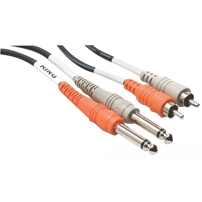 1 m Stereo Interconnect (Dual 1/4" TS - Dual RCA)